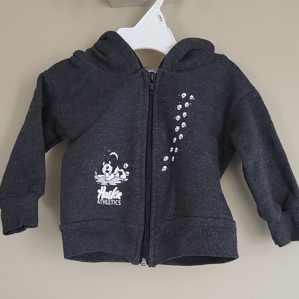 Huskie Athletics charcoal zip up hoodie